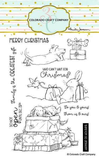 Colorado Craft Company - Clear Photopolymer Stamps - Christmas Presents - Design Creative Bling