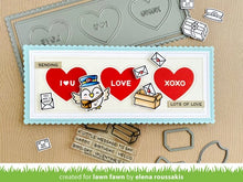 Load image into Gallery viewer, Lawn Fawn - Valentines - Lawn Cuts - Dies - Scalloped Slimline with Hearts; Landscape - Design Creative Bling
