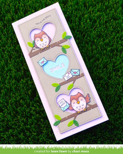 Lawn Fawn - Valentines - Lawn Cuts - Dies - Scalloped Slimline with Hearts; Portrait