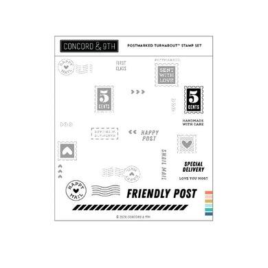 Concord & 9th - Clear Stamp - Postmarked Turnabout Stamp Set - Design Creative Bling