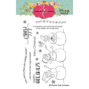 Colorado Craft Company - Whimsy World Collection - Clear Photopolymer Stamps - Snow Happy - Design Creative Bling