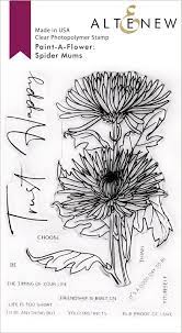Altenew - Clear Stamp Set -  Paint-A-Flower: Spider Mums Outline - Design Creative Bling
