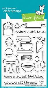 Lawn Fawn-Clear Stamps-Baked With Love - Design Creative Bling