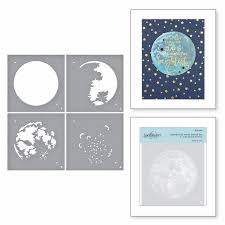 Spellbinders-Stencil Set-Celestial Zodiac-Layered Full Moon