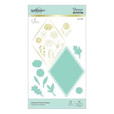 Spellbinders-Hot Foil Plate-Glimmer Plate-Diamond Floral Frame - Design Creative Bling