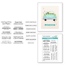 Spellbinders-Clear Stamp Set-Sunday Drive All-Occasion Sentiments from Liberty Collection - Design Creative Bling