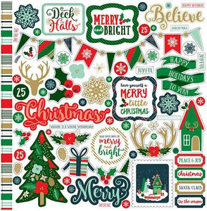 Echo Park Deck The halls Collection 12x12 Cardstock Stickers Combo - Design Creative Bling