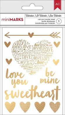 American Crafts 378452 Gold Rub Ons Valentine's Embellishments Gold Rub Ons - Design Creative Bling