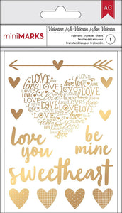 American Crafts 378452 Gold Rub Ons Valentine's Embellishments Gold Rub Ons - Design Creative Bling