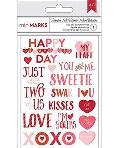 American Crafts 378451 Rub Ons Valentine's Embellishments Phrase Rub Ons