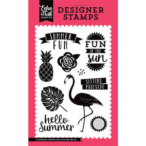 Echo Park - Summer Fun Collection - Clear Acrylic Stamps - Fun in the Sun - Design Creative Bling