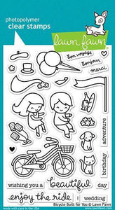 Lawn Fawn - Clear Acrylic Stamps - Bicycle Built for You - Design Creative Bling