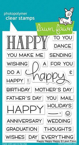 Lawn Fawn - Clear Acrylic Stamps - Happy Happy Happy