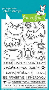 Lawn Fawn - Clear Acrylic Stamps - Meow You Doin'