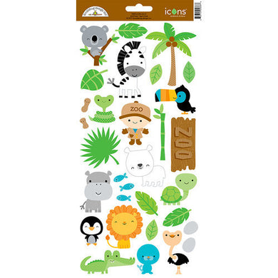 Doodlebug Design - At the Zoo Collection - Cardstock Stickers - Icons 2 - Design Creative Bling