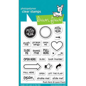 Lawn Fawn - Clear Acrylic Stamps - Push Here