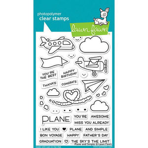 Lawn Fawn - Clear Acrylic Stamps - Plane and Simple - Design Creative Bling