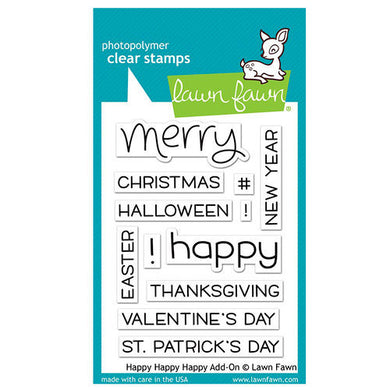 Lawn Fawn - Clear Acrylic Stamps - Happy Happy Happy Add-On - Design Creative Bling