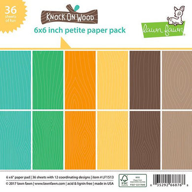 Lawn Fawn - Knock on Wood Collection - 6 x 6 Petite Paper Pack - Design Creative Bling