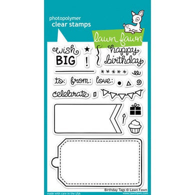 Lawn Fawn - Clear Acrylic Stamps - Birthday Tags - Design Creative Bling