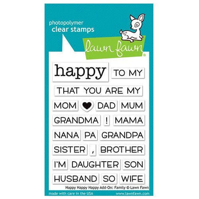 Lawn Fawn - Clear Acrylic Stamps - Happy Happy Happy Add-On - Family - Design Creative Bling