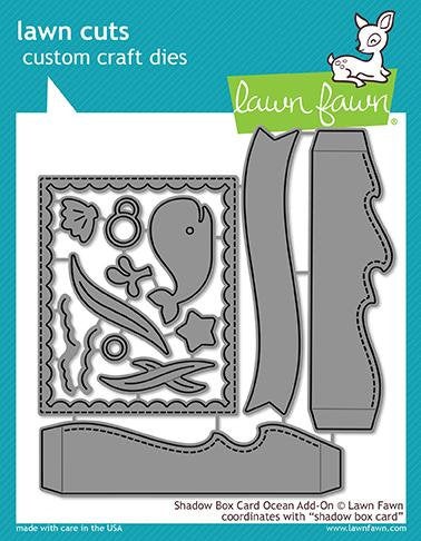 Lawn Fawn - Lawn Cuts - Dies - Shadow Box Card Ocean Add-On - Design Creative Bling