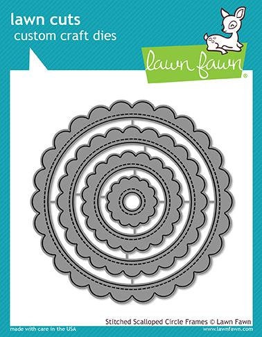 Lawn Fawn - Lawn Cuts - Dies - Stitched Scalloped Circle Frames