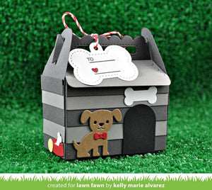 Lawn Fawn - Lawn Cuts - Dies - Scalloped Treat Box Dog House Add-On - Design Creative Bling
