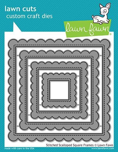 Lawn Fawn - Lawn Cuts - Dies - Stitched Scalloped Square Frames