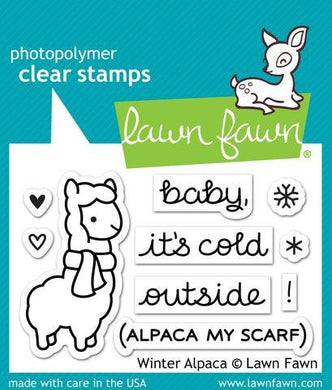 LawnFawn-Winter Alpaca-Clear Stamp - Design Creative Bling