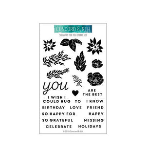 Concord and 9th - Clear Photopolymer Stamps - So Happy for You - Design Creative Bling