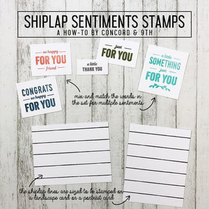 Concord and 9th - Clear Photopolymer Stamps - Shiplap Sentiments - Design Creative Bling