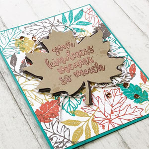 Concord and 9th - Clear Photopolymer Stamps - Thankful Leaves Turnabout - Design Creative Bling