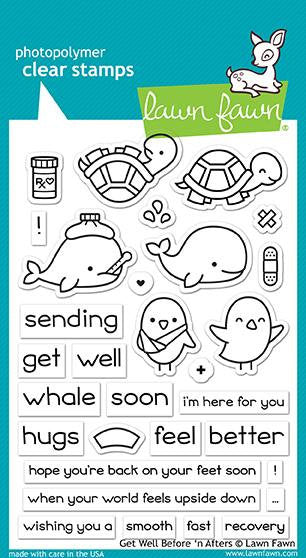 Lawn Fawn-Clear Acrylic Stamps-Get Well Before 'N Afters