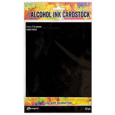 Ranger Ink - Tim Holtz - Alcohol Ink Cardstock - Matte Black - 10 Pack - Design Creative Bling