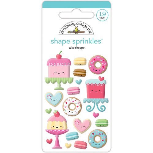 Attaches (Brads) En Velours Écrasé Doodlebug Design - Motif Cupcake Rose - 20 Pièces - Neuf