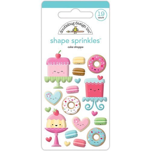 Doodlebug Design - Cream and Sugar Collection - Sprinkles - Self Adhesive Enamel Shapes - Cake Shoppe