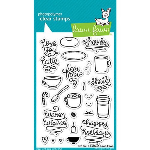 Lawn Fawn - Clear Photopolymer Stamps - Love You A Latte - Design Creative Bling