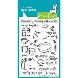 Lawn Fawn - Clear Photopolymer Stamps - Love 'n Breakfast - Design Creative Bling