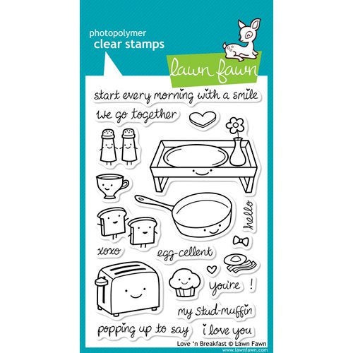 Lawn Fawn - Clear Photopolymer Stamps - Love 'n Breakfast - Design Creative Bling