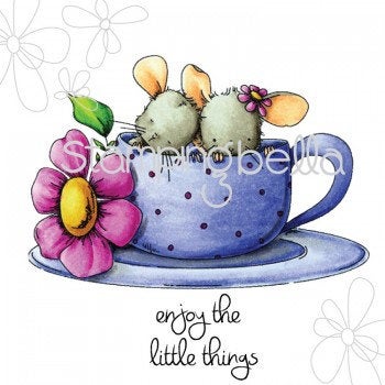 Stampingbella-Maisy and Madeline have some TEA (includes sentiment)- Red Rubber - Design Creative Bling