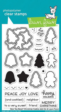 Lawn Fawn-How You Bean?- Christmas Cookie Add-on-Clear Stamp Set - Design Creative Bling