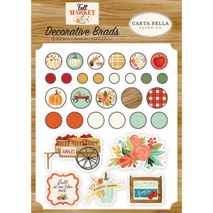 Carta Bella Paper - Fall Market Collection - Decorative Brads