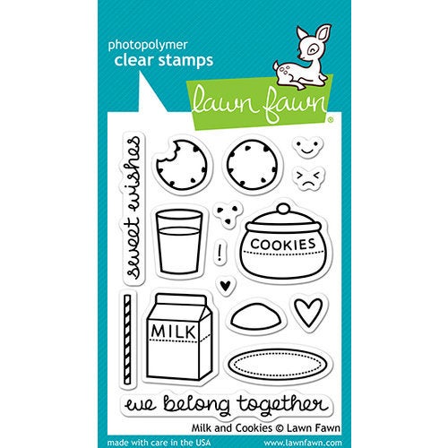 Lawn Fawn - Clear Photopolymer Stamps - Milk and Cookies - Design Creative Bling