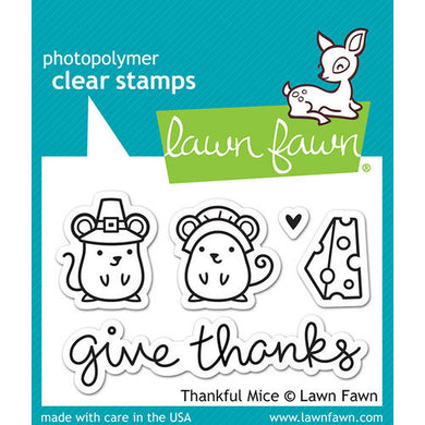 Lawn Fawn - Clear Photopolymer Stamps - Thankful Mice - Design Creative Bling