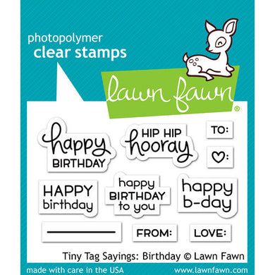 Lawn Fawn - Clear Photopolymer Stamps - Tiny Tag Sayings - Birthday - Design Creative Bling