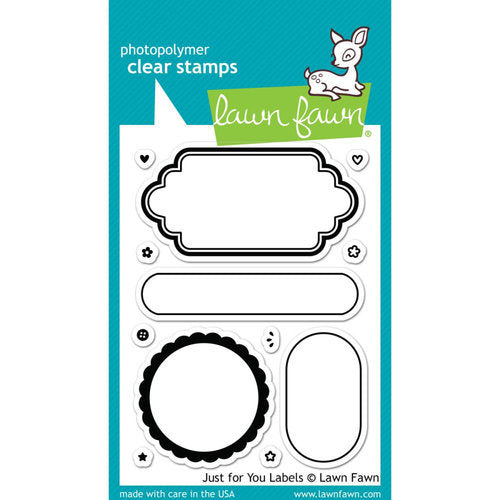 Lawn Fawn - Clear Photopolymer Stamps - Just for You Labels - Design Creative Bling