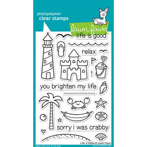 Lawn Fawn - Clear Photopolymer Stamps - Life is Good - Design Creative Bling