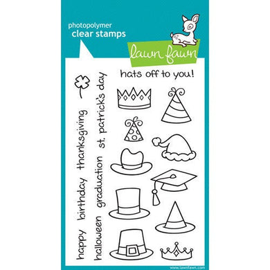 Lawn Fawn - Clear Photopolymer Stamps - Hats Off to You - Design Creative Bling