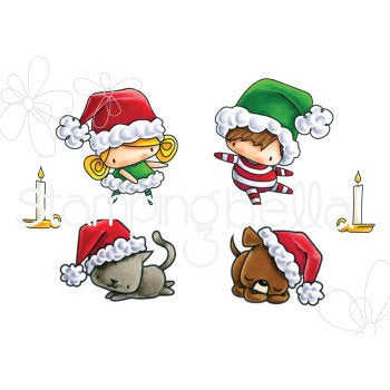 Stampingbella-Little Bits- Santa Kids And Pets- rubber stamps